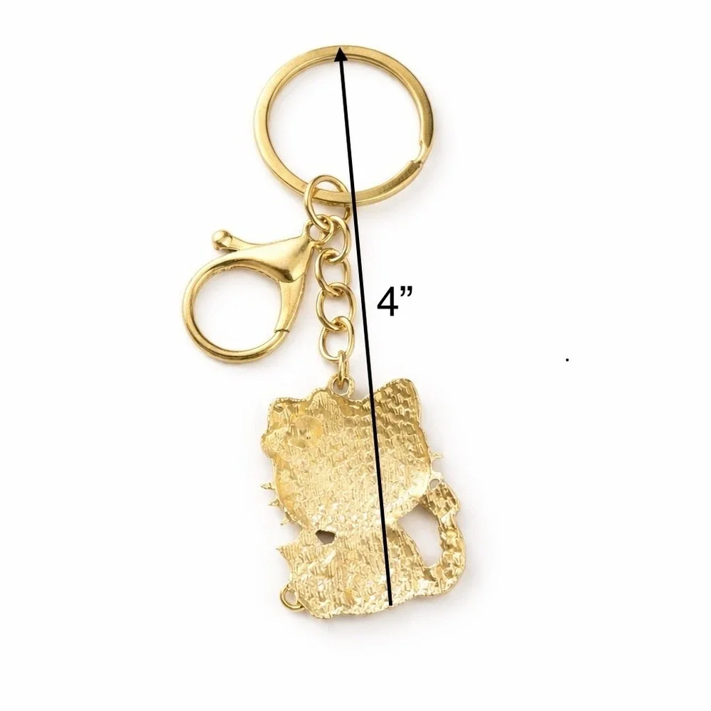 Hello Kitty Iridescent Bling Rhinestone Keychain Bag Purse Charm Backpack 4